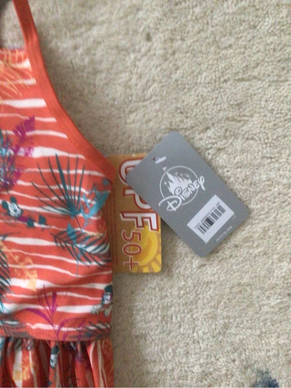 DISNEY MICKEY MOUSE RESORT SWIMSUIT- 2 PIECE- SIZE 7-8 -NEW WITH TAGS
